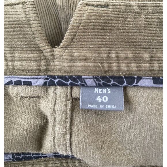 STIO Mens Olive Green Cotton Corduroy Pants 5 pocket Size 40R 40x32 - Picture 4 of 7